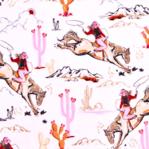 Lasso Ladies Pearl Digital - Shannon Fabrics Cuddle Minky