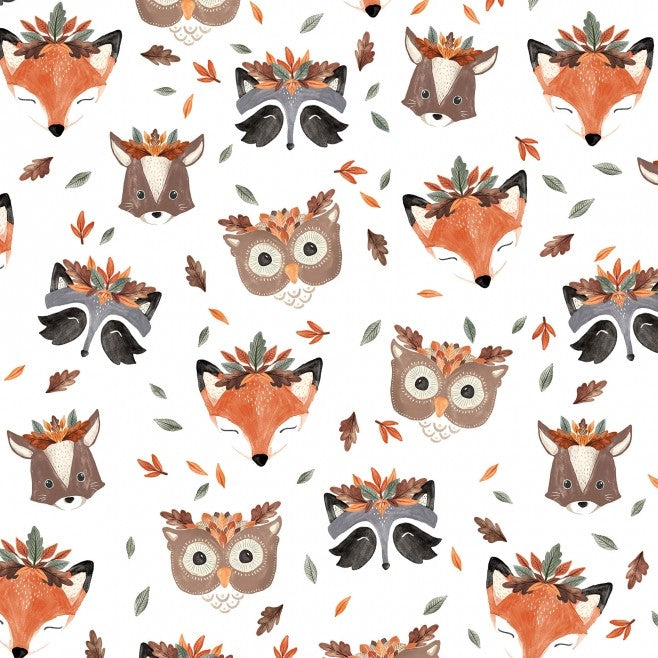 Leaf Me Be Digital Snow - Shannon Fabrics Cuddle Minky (dcleafmebemulti)