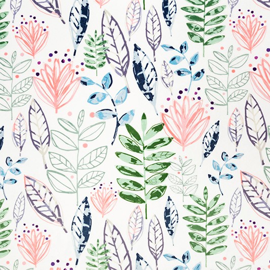 Modern Leaf Blossom Digital - Shannon Fabrics Cuddle Minky