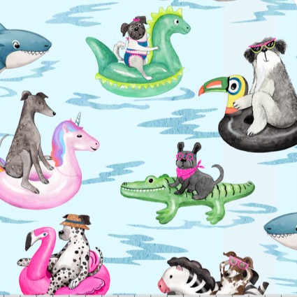 Pool Paw-Tay Digital - Shannon Fabrics Cuddle Minky