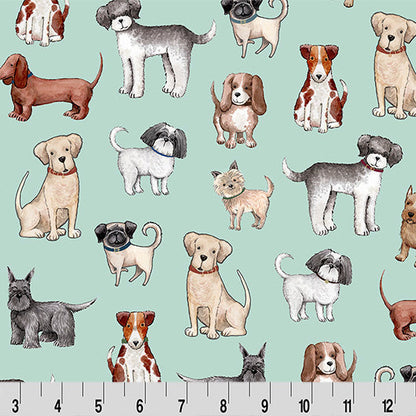 Puppy Love Dewdrop Digital - Shannon Fabrics Cuddle Minky