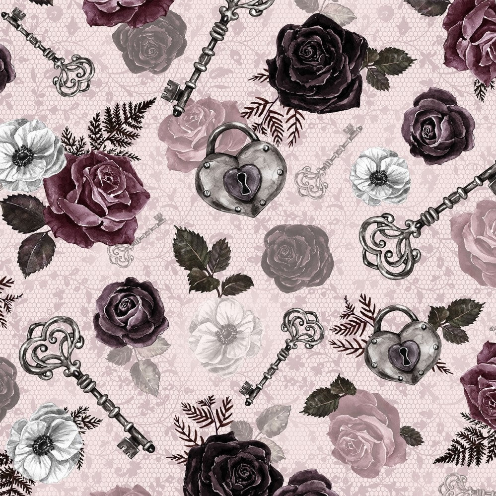 Secret Crush Black Cherry Digital - Shannon Fabrics Cuddle Minky (dcsecretcrushblackcherry)