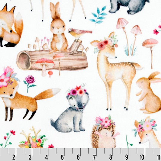 Sweet Darlings Digital Snow - Shannon Fabrics Cuddle Minky