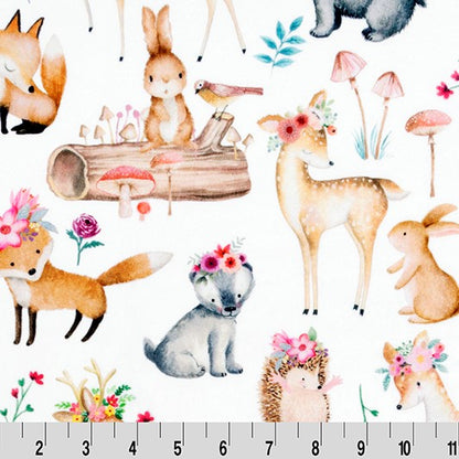 Sweet Darlings Digital Snow - Shannon Fabrics Cuddle Minky