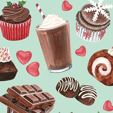 CLEARANCE Sweet Treats Chocolate Digital - Shannon Fabrics Cuddle Minky