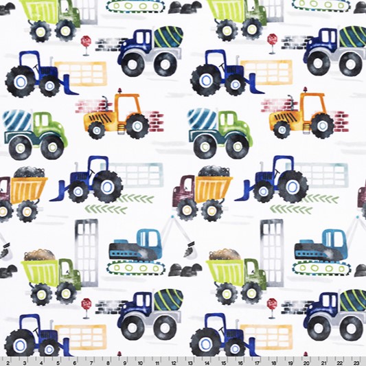 Tractor Haul Digital - Shannon Fabrics Cuddle Minky (DCTRACTORHAULMULTI)