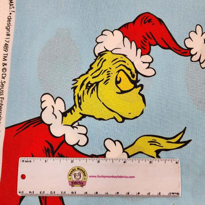 Blue Grinch Advent Calendar Panel - Robert Kaufman Cotton