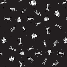 CLEARANCE Black Tossed Animals - Dear Stella Cotton