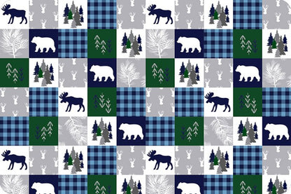 Navy Cabin Quilt - Shannon Fabrics Minky (CABINQUILTNAVY)
