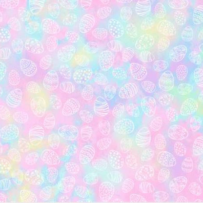Easter Eggs on Pastel Watercolor - Fabric Traditions Cotton