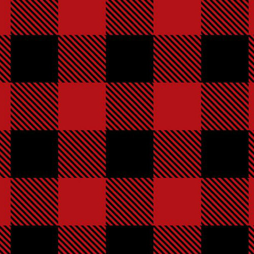Scarlet/Black Buffalo Check - Shannon Fabrics Minky