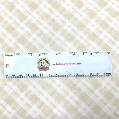 Oatmeal/White Diagonal Plaid - Studio E Cotton