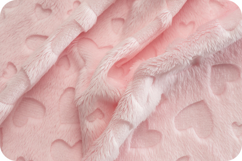 Blush Embossed Hearts - Shannon Fabrics Cuddle Minky