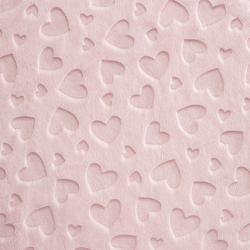 Blush Embossed Hearts - Shannon Fabrics Cuddle Minky