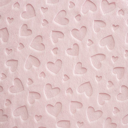 Blush Embossed Hearts - Shannon Fabrics Cuddle Minky