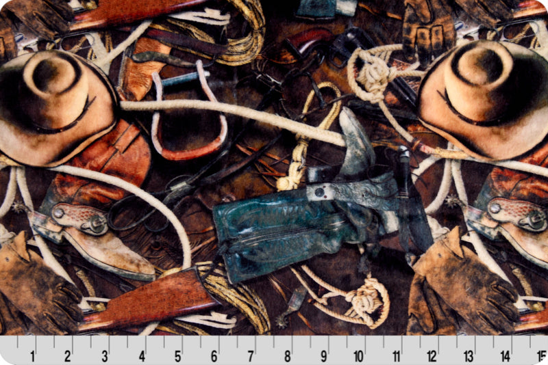 Brown Hoffman Sundown Digital - Shannon Fabrics Cuddle Minky (hfdcsundownbrown)