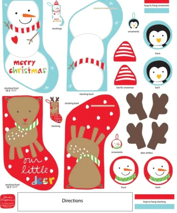 CLEARANCE Holiday Stockings Panel - Studio E Cotton