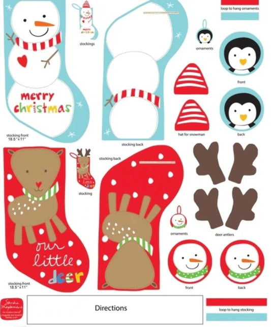 CLEARANCE Holiday Stockings Panel - Studio E Cotton