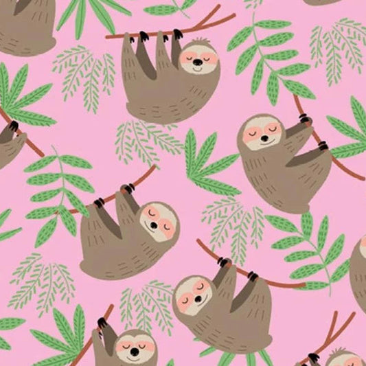 Pink Baby Sloth - Windham Flannel