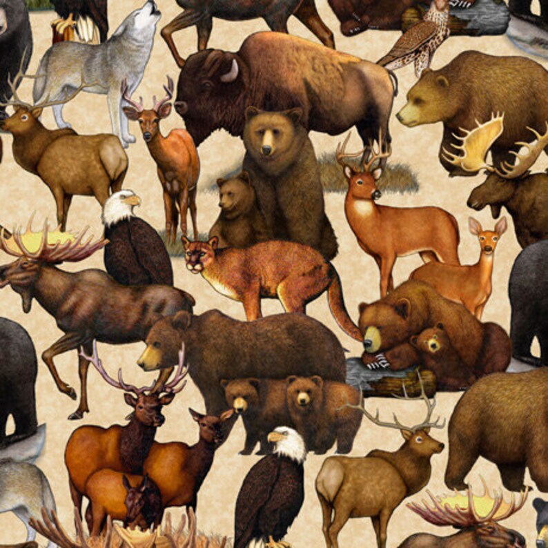 CLEARANCE Packed Animals - Quilting Treasures Cotton