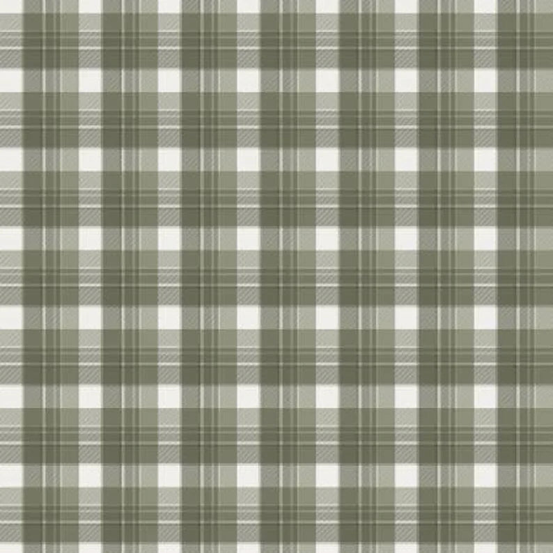 Wildlife Trail Green/Ivory Plaid - Wilmington Prints Cotton