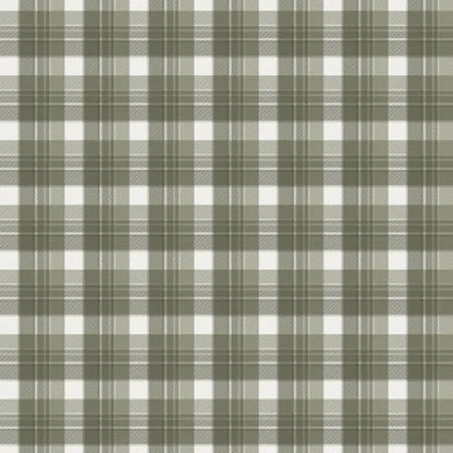 Wildlife Trail Green/Ivory Plaid - Wilmington Prints Cotton