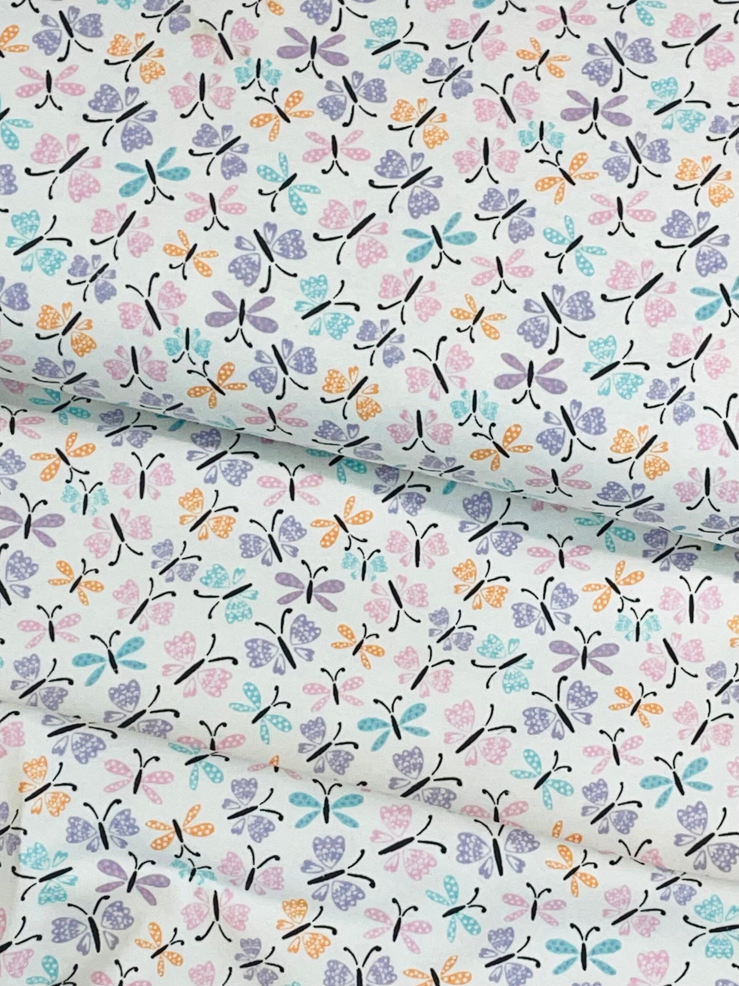  CLEARANCE Butterflies on White - Camelot Flannel (89221101B-01)