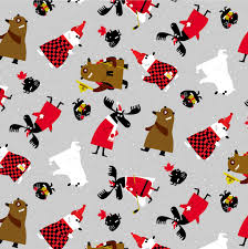 CLEARANCE Grey Canadian Capers - Wilmington Prints Cotton