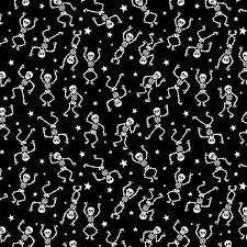 Dancing Skeletons Glow in the Dark - Benartex Cotton