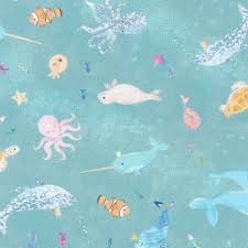 CLEARANCE Sea Life Dolphin - Robert Kaufman Cotton