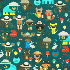CLEARANCE Night Campground Critters - Robert Kaufman Cotton