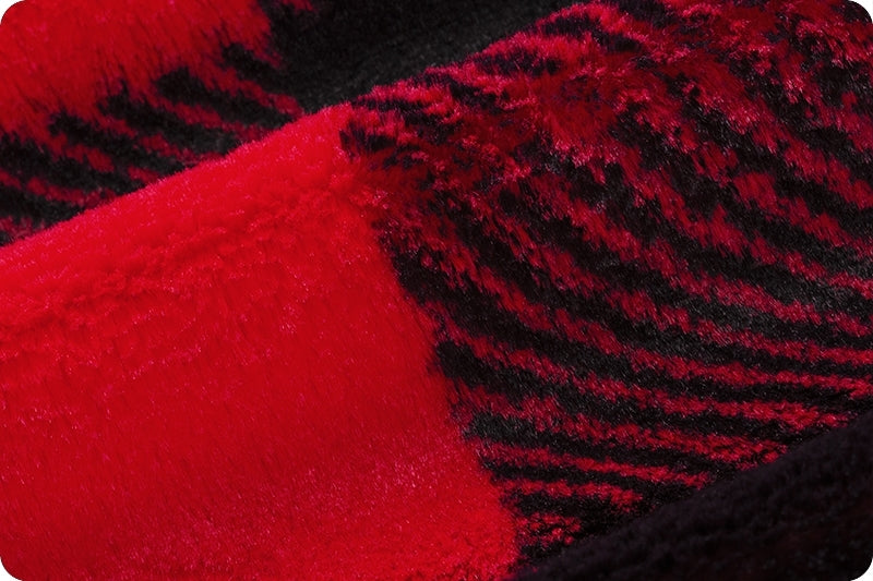 Luxe Cuddle Scarlet/Black Buffalo Check - Shannon Fabrics Minky