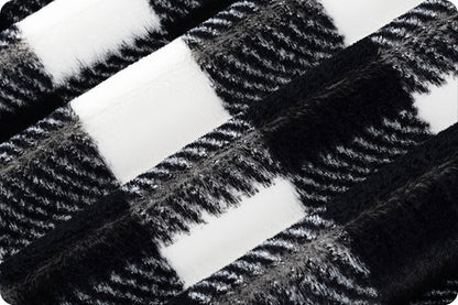 Luxe Cuddle Snow/Black Buffalo Check - Shannon Fabrics Minky (lcbuffchecksnowblack)