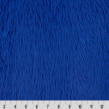 Blue fur texture with a ruler at the bottom for scale