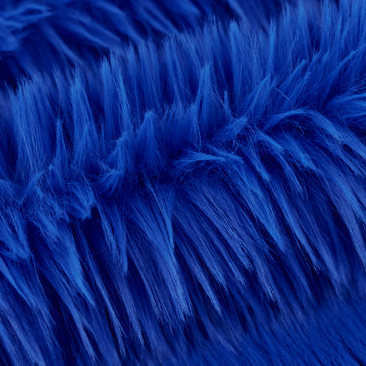 Close-up of blue fluffy fabric texture