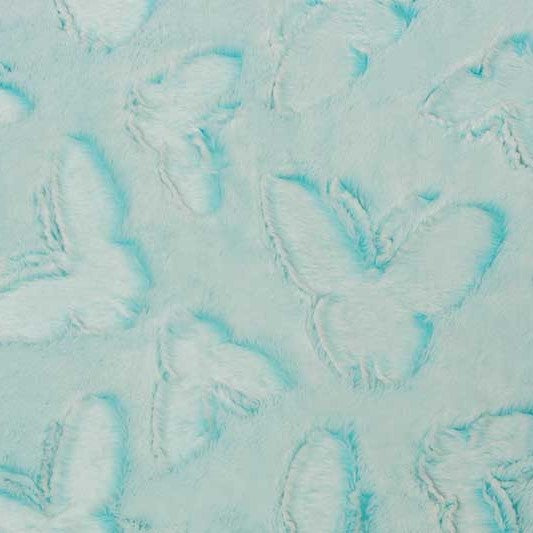 Saltwater Frosted Butterfly Embossed Luxe - Shannon Fabrics Cuddle Minky