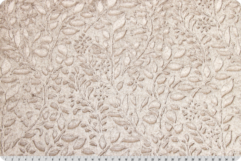 CLEARANCE Simply Taupe Heather Poppy Embossed Luxe - Shannon Fabrics Cuddle Minky