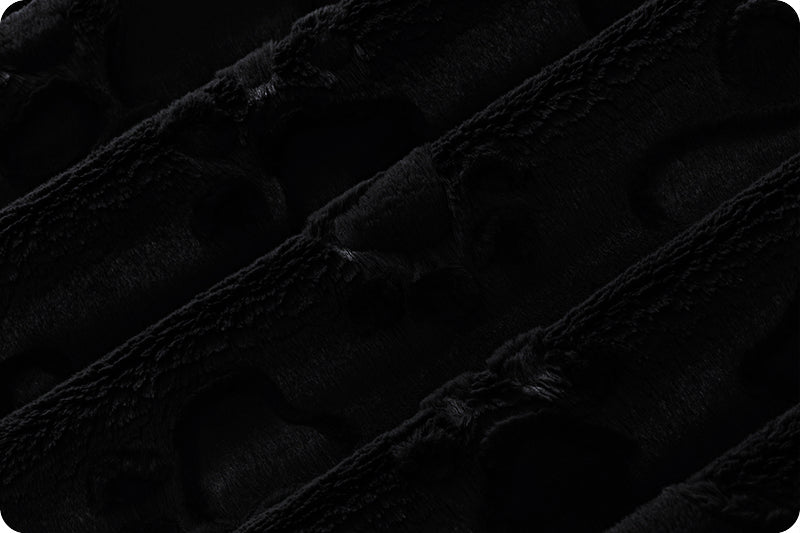 Black Luxe Embossed Paws - Shannon Fabrics Cuddle Minky