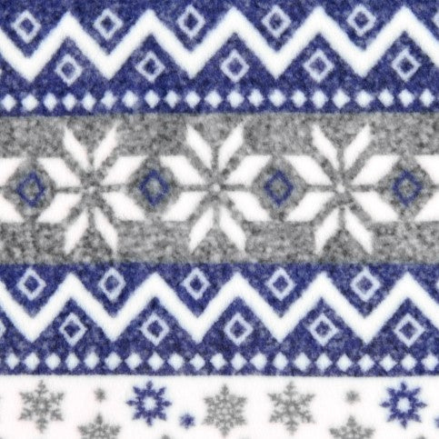 CLEARANCE Luxe Navy/Silver Fair Isle Multi - Shannon Fabrics Cuddle Minky