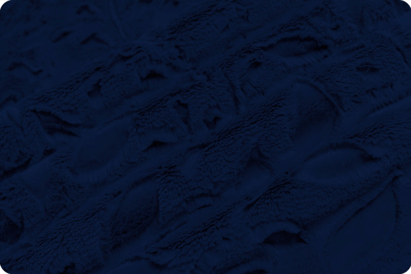 CLEARANCE Navy Poppy Embossed Luxe - Shannon Fabrics Cuddle Minky
