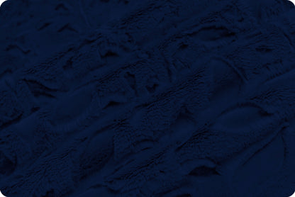 CLEARANCE Navy Poppy Embossed Luxe - Shannon Fabrics Cuddle Minky