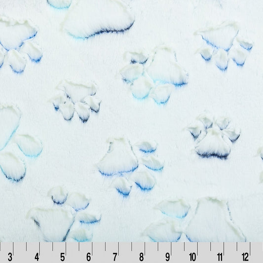 Nautical Blue Prism Paws Luxe - Shannon Fabrics Cuddle Minky (lcppawsnauticalblue)