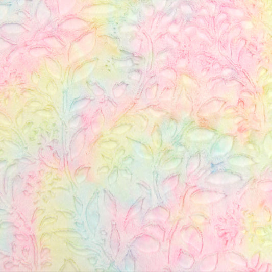 Poppy Sorbet Pastel Embossed Luxe - Shannon Fabrics Cuddle Minky