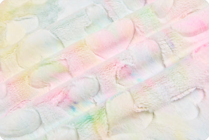 Pastel Sorbet Luxe Embossed Hearts - Shannon Fabrics Cuddle Minky