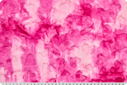 Valentine Sorbet Luxe Embossed Hearts - Shannon Fabrics Cuddle Minky