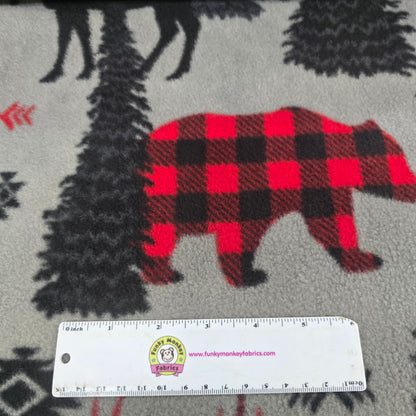 Grey Forest Animals Plaid - North of Ordinary - Camelot Fleece