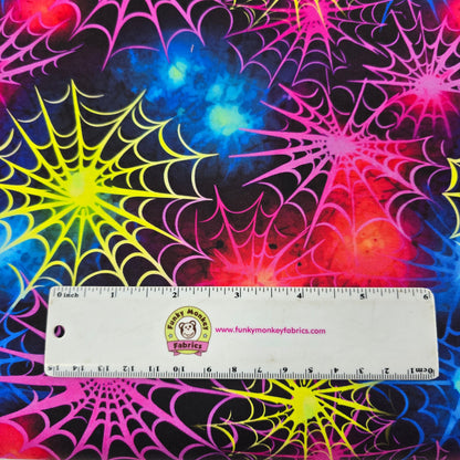 Neon Spider Webs - Four Seasons - David Textiles Cotton