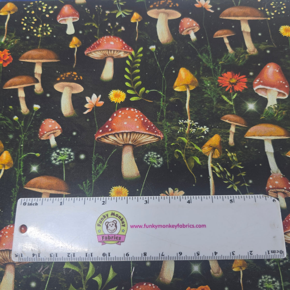 Black Forest Mushroom - Timeless Treasures Cotton