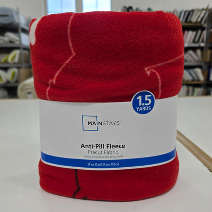 Red Oh My Pugness 1.5 yard cut - David Textiles Fleece