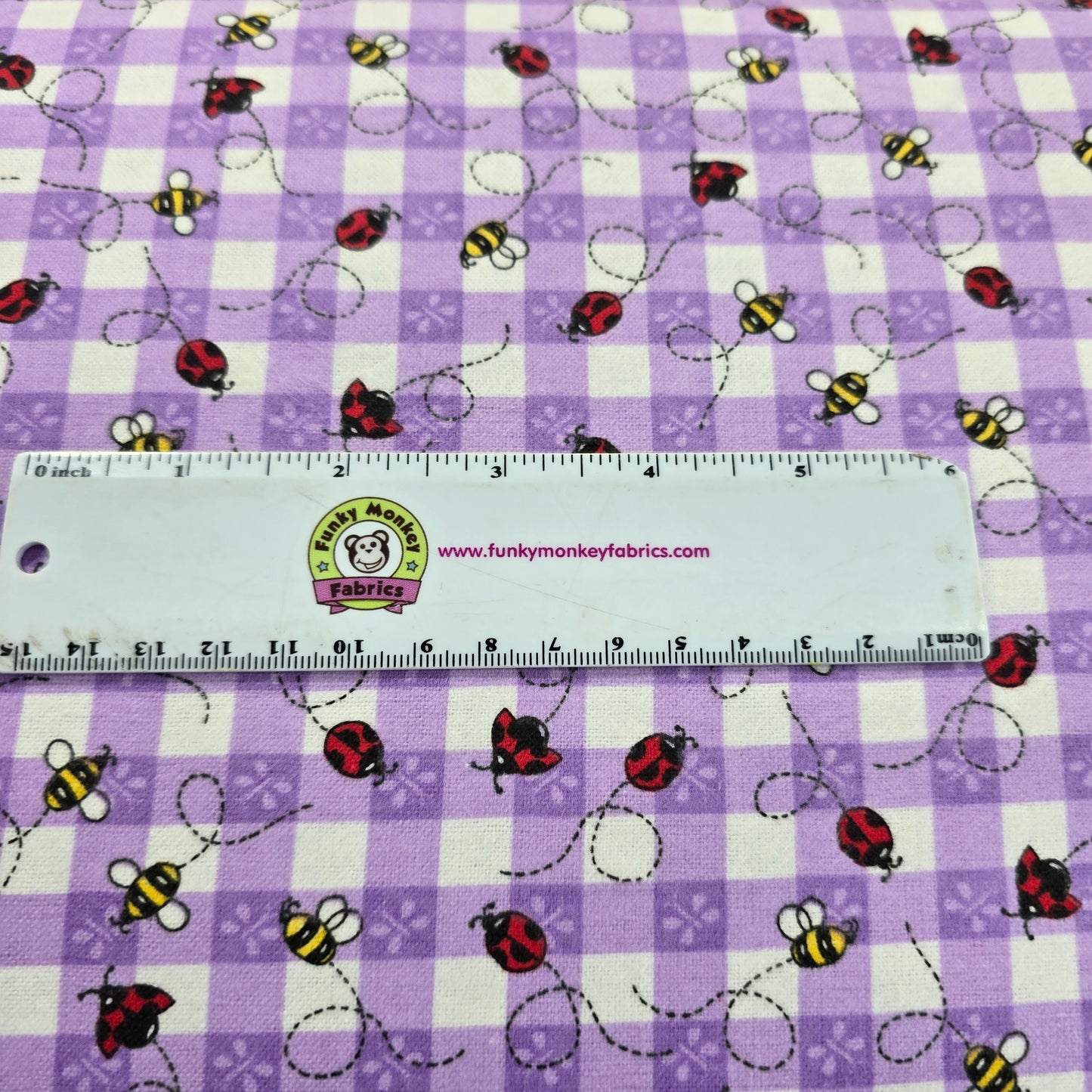 Ladybugs & Bees on Purple Plaid - AE Nathan Flannel
